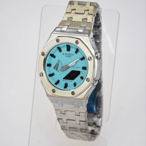 ساعت Casio G-Shock Original مدل GA2100 بند و قاب فلزی صفحه آبی تیفانی